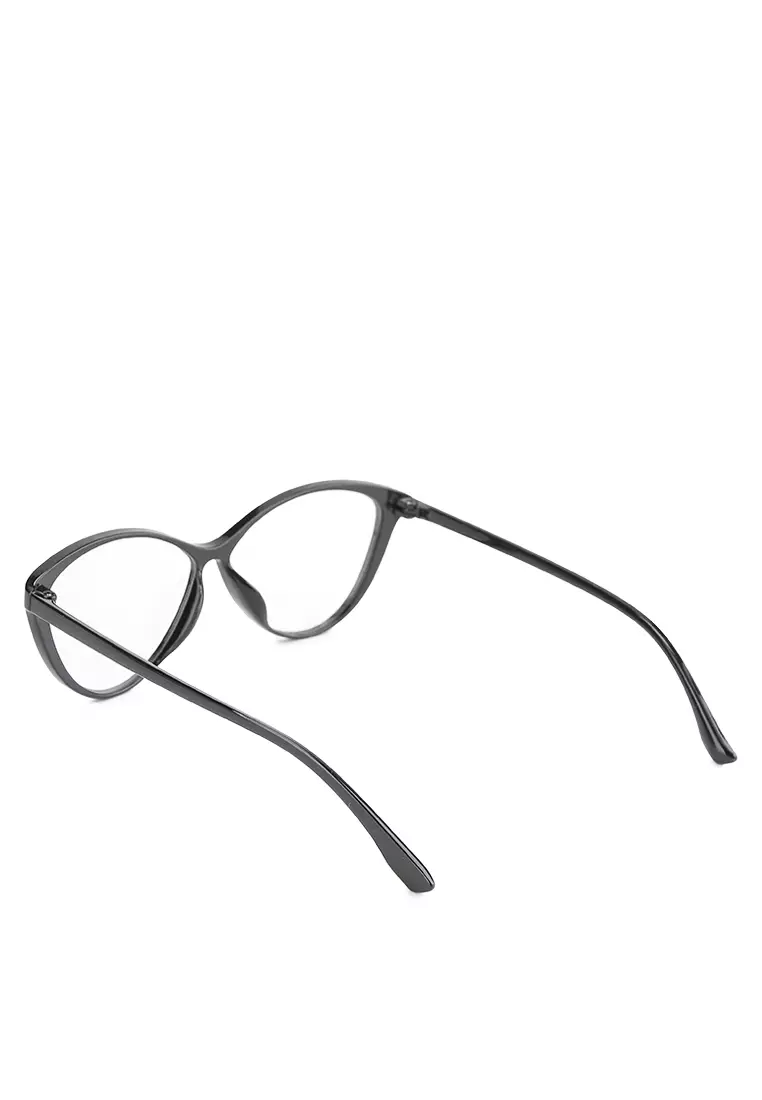 Kacamata TR Lentur Pria Wanita Antiradiasi Cat Eye Regata Black