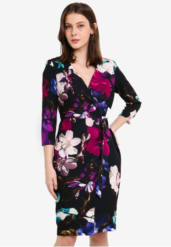 Jual Paper Dolls Print Wrap Dress Original Zalora Indonesia
