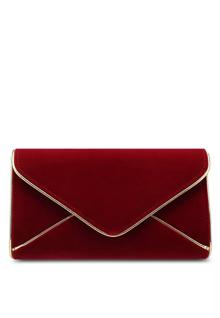 Red cheap envelope clutch