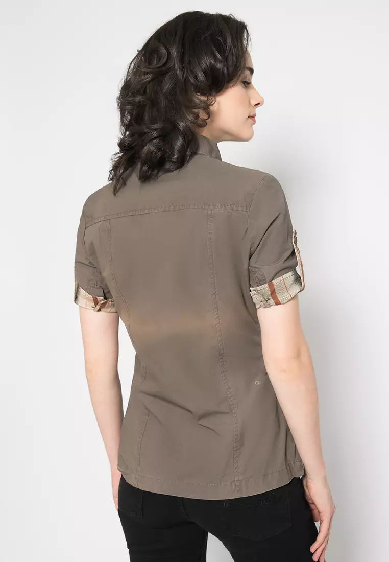 LGS - Slim Fit - Kemeja Wanita - Brown - Motif - LLSH.380.FM789.407.7C