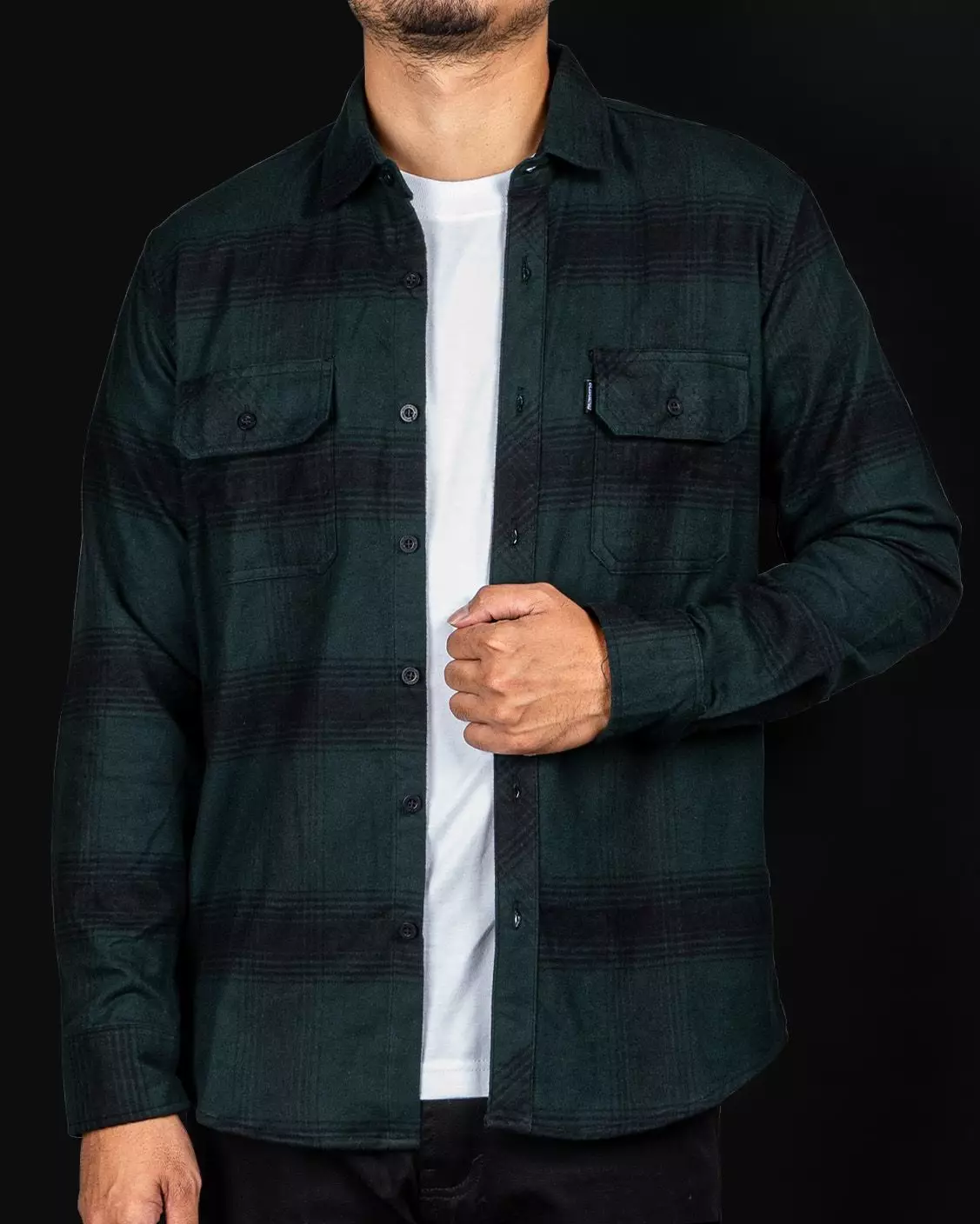 Gloaming Kemeja Flanel Veterano Unisex Panjang Versatile