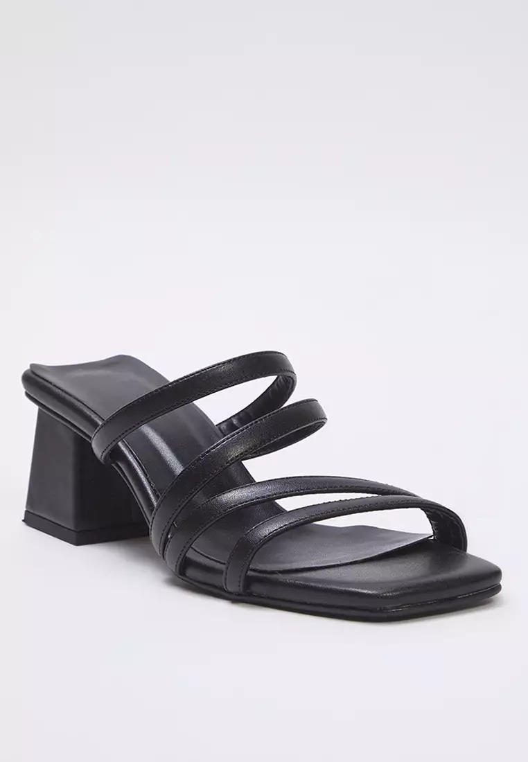 Square Toe Block Heels Slippers