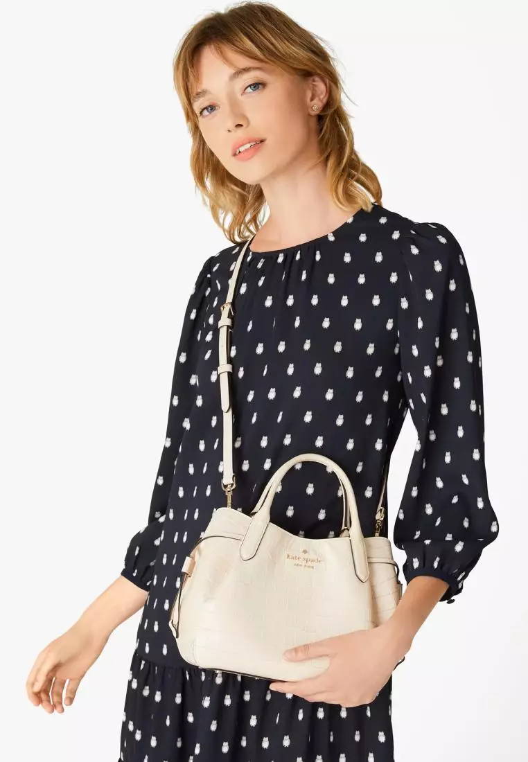 Kate Spade Dumpling Croc Embossed Small Satchel Bare