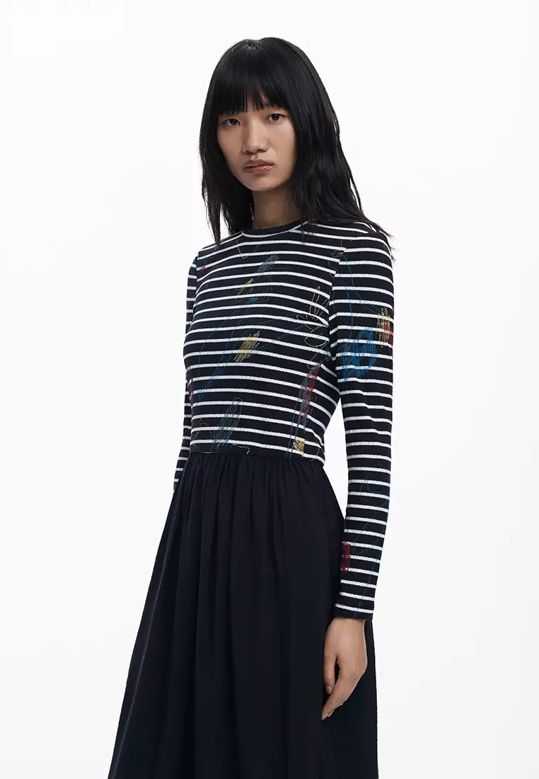 Striped combined dress