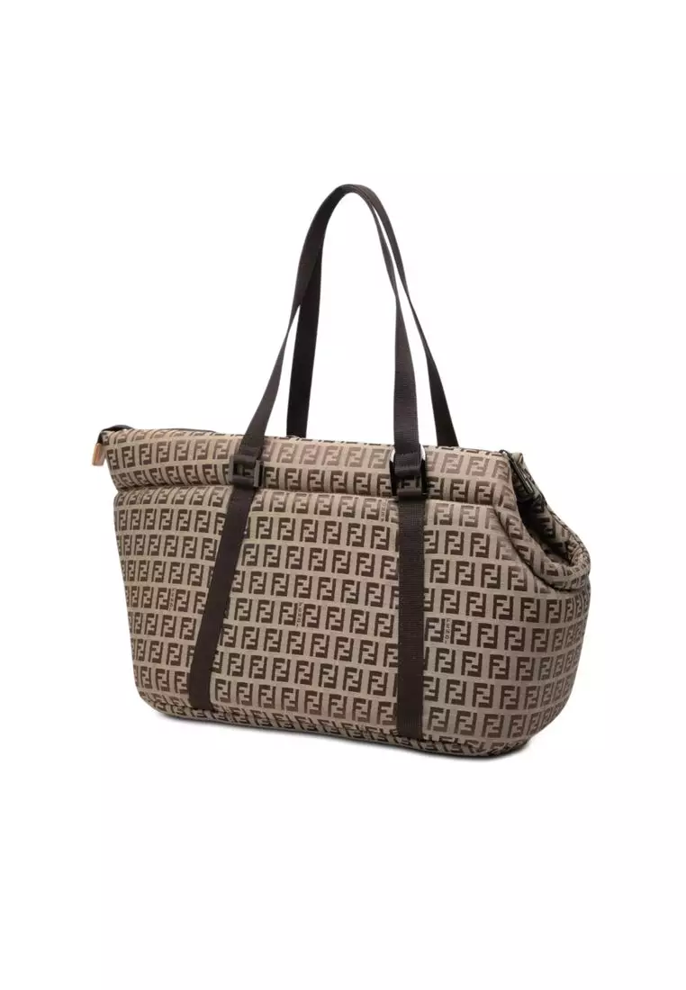 Pre-Loved Fendi Zucchino Padded Canvas Pet Carrier Bag