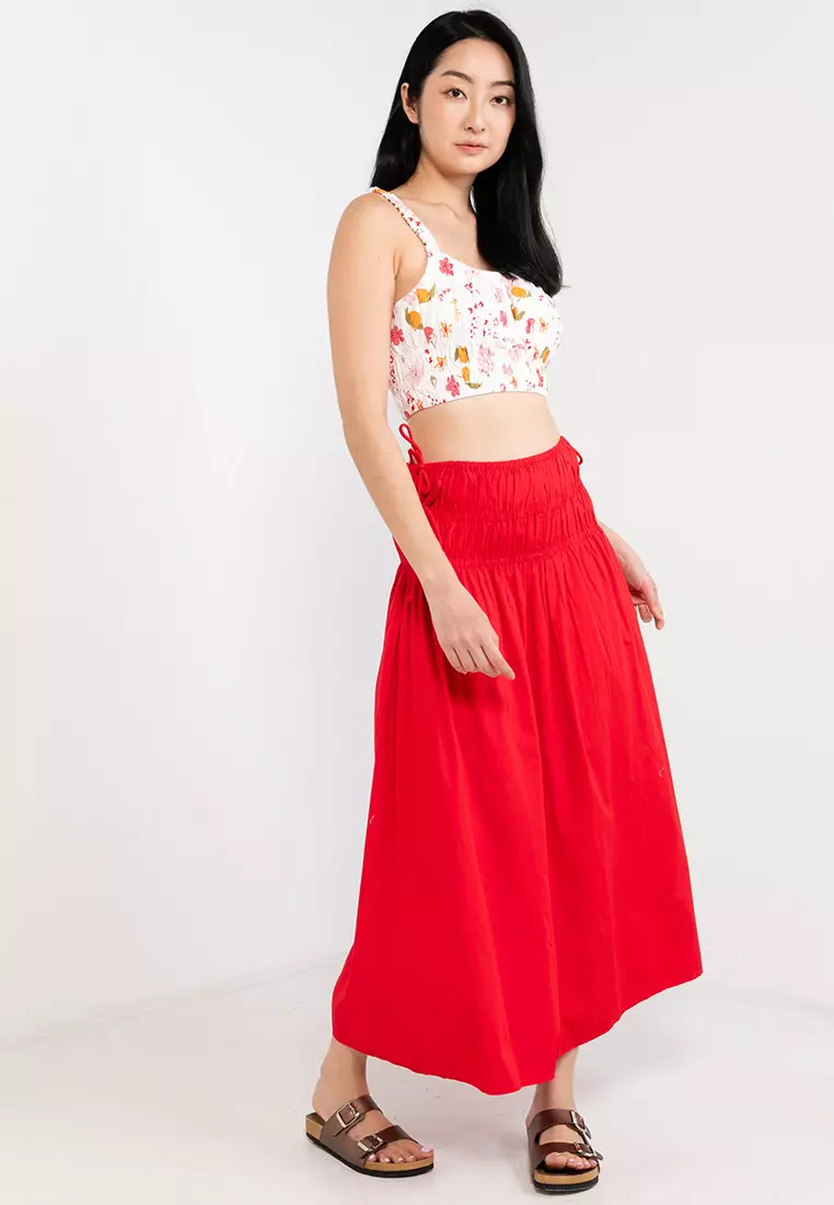 Daisy Shirred Maxi Skirt