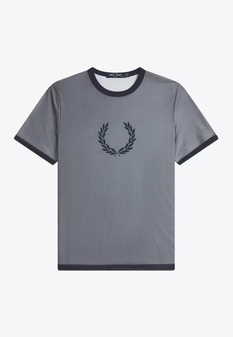 Fred Perry G1170 Mesh Overlay T-Shirt (Navy)