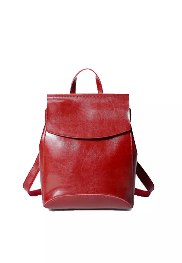 Red leather backpacks new arrivals