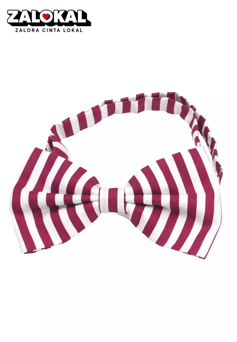 Dasi Kupu Bowtie Pink Salur A36