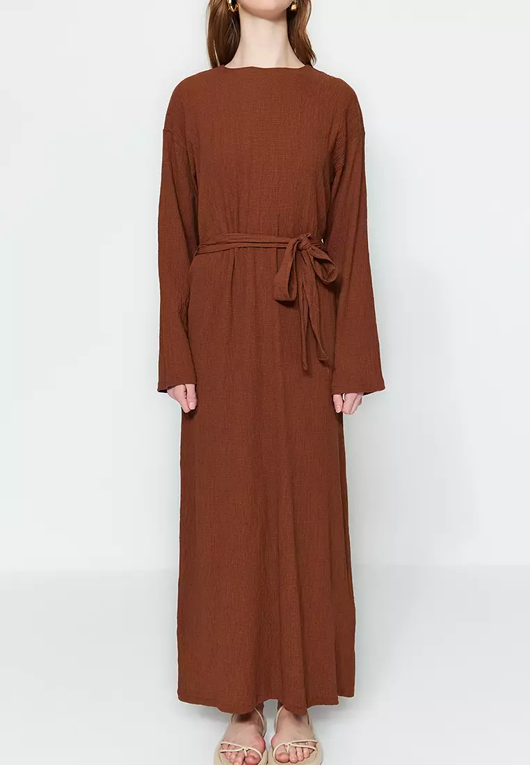 MODEST Boat Neck Maxi Dress