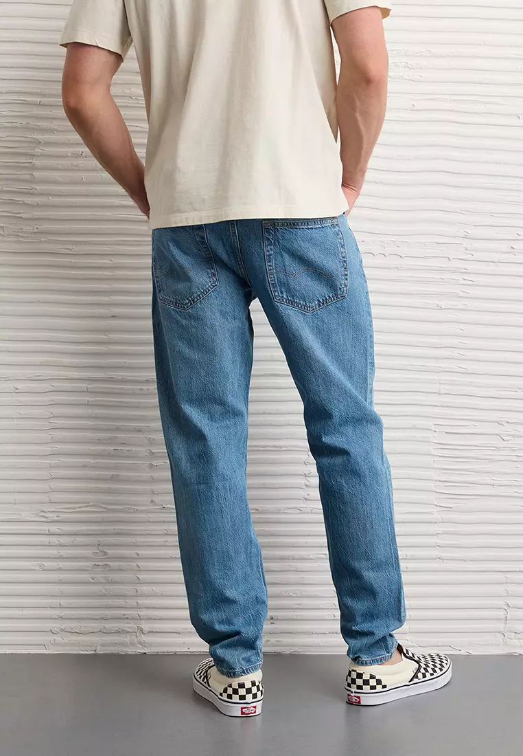 中度洗水運動直筒牛仔褲