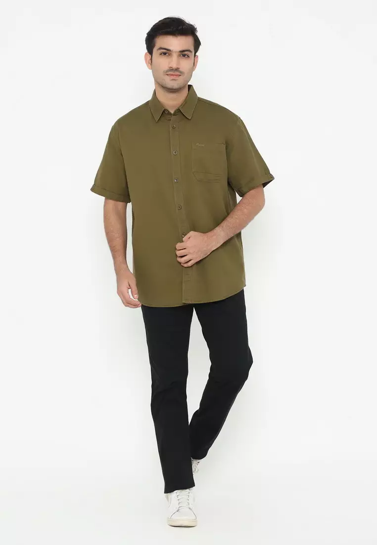 POLICE Kemeja Polos Cotton Regular Fit Pria