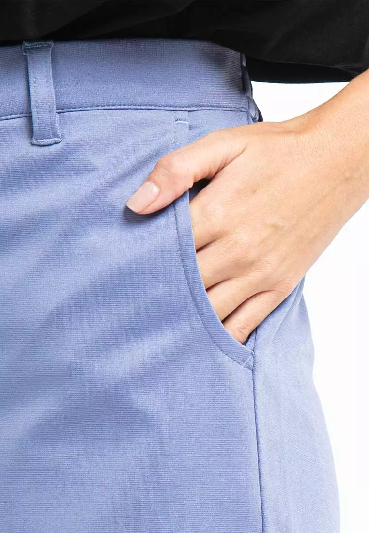 Forest Ladies Pant Roman Straight Cut Casual Long Pants Women - 810470-36GreyBlue