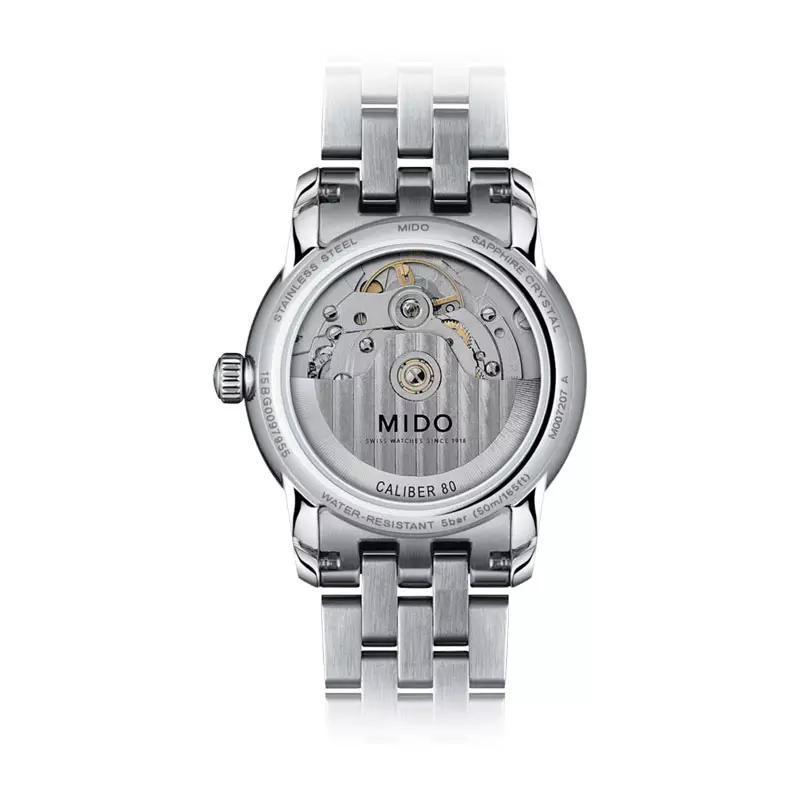 Jam Tangan Wanita MIDO Baroncelli Prisma M007.207.11.116.00 Lady Diamonds White Mother Of Pearl Dial St. Steel Strap