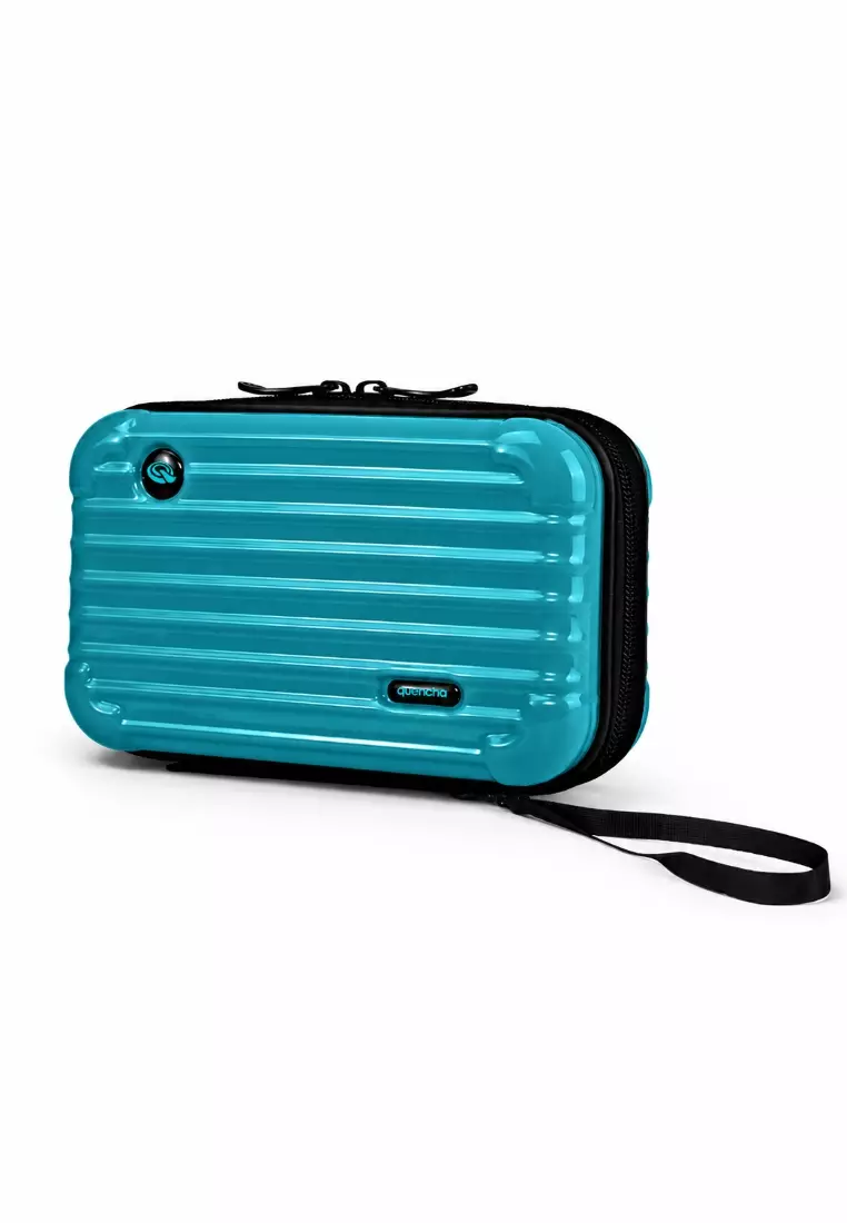 Double Layer Sling Bag 7-Inch Hard Shell Travel Organizer - Twilight Teal