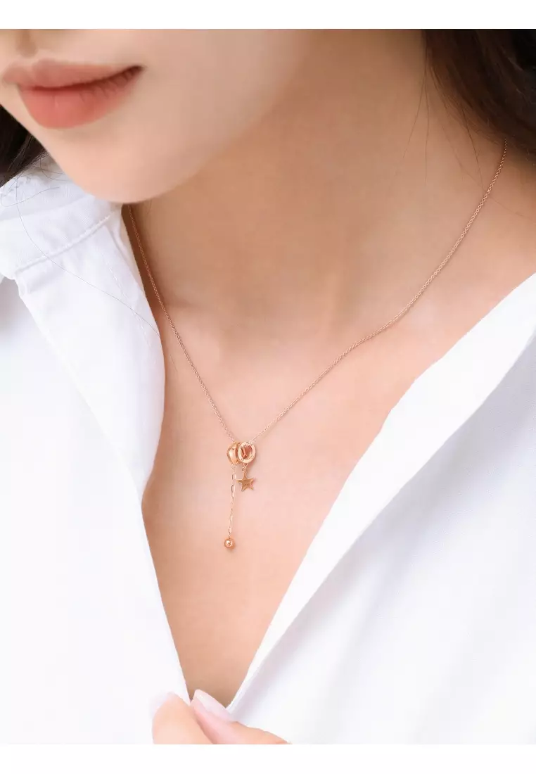 18K Rose Gold Star Jewelry Accessory for Women 92537H [Not include the hoop] (Sold Single Not Pair)