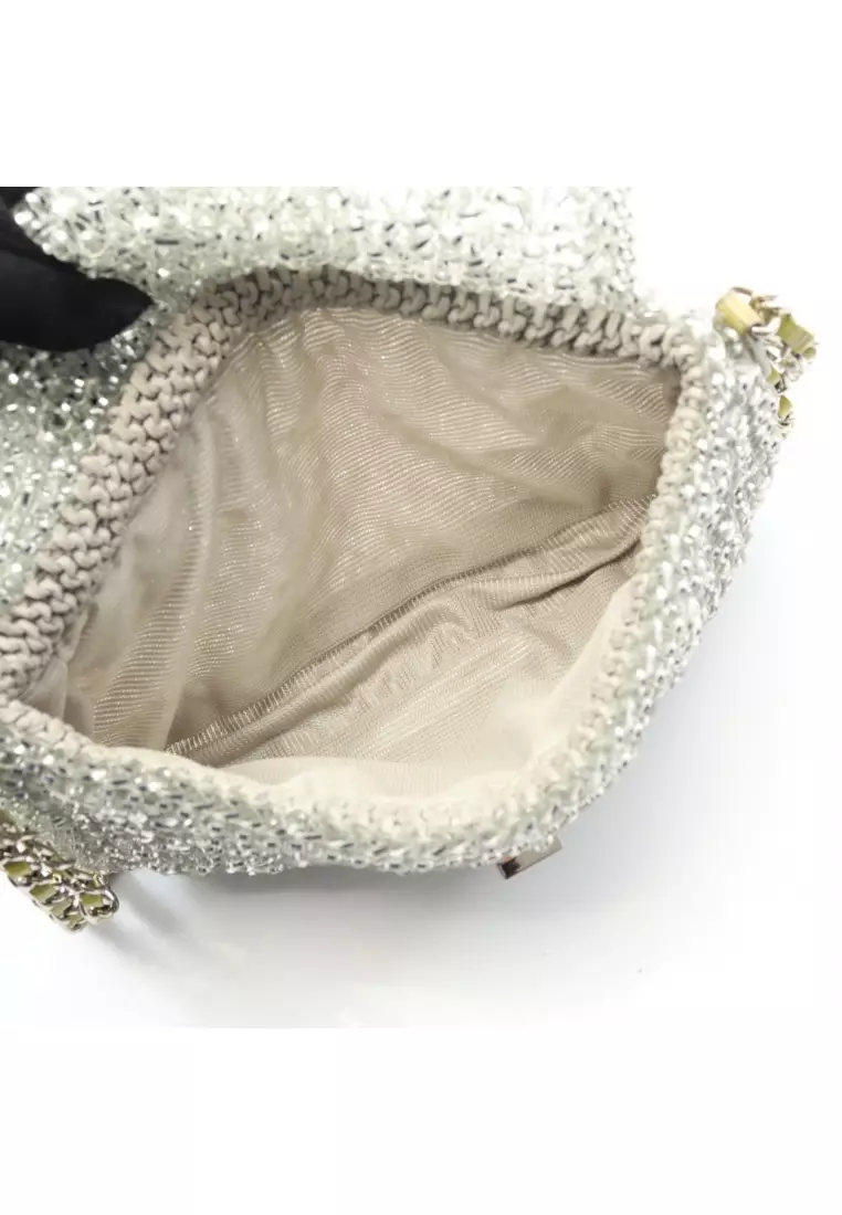 Pre-Loved Anteprima LUCCHETTO Lucchetto chain shoulder bag PVC Silver clear