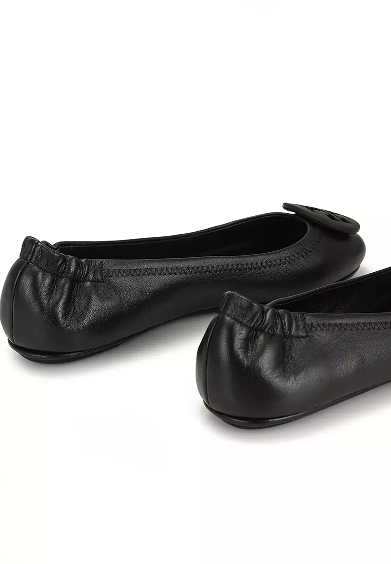 Minnie Travel Ballerina Flats with Leather Logo (nt)