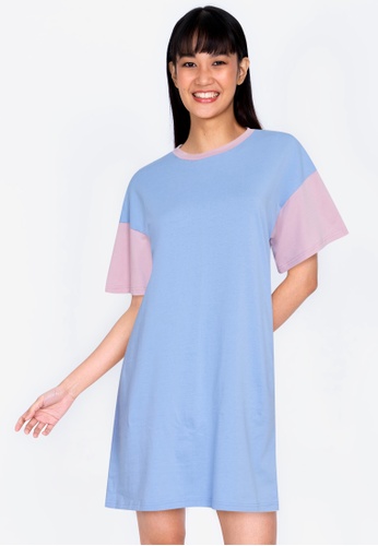 ZALORA BASICS multi Contrast Blocked T-shirt Dress A62E6AA1059D35GS_1