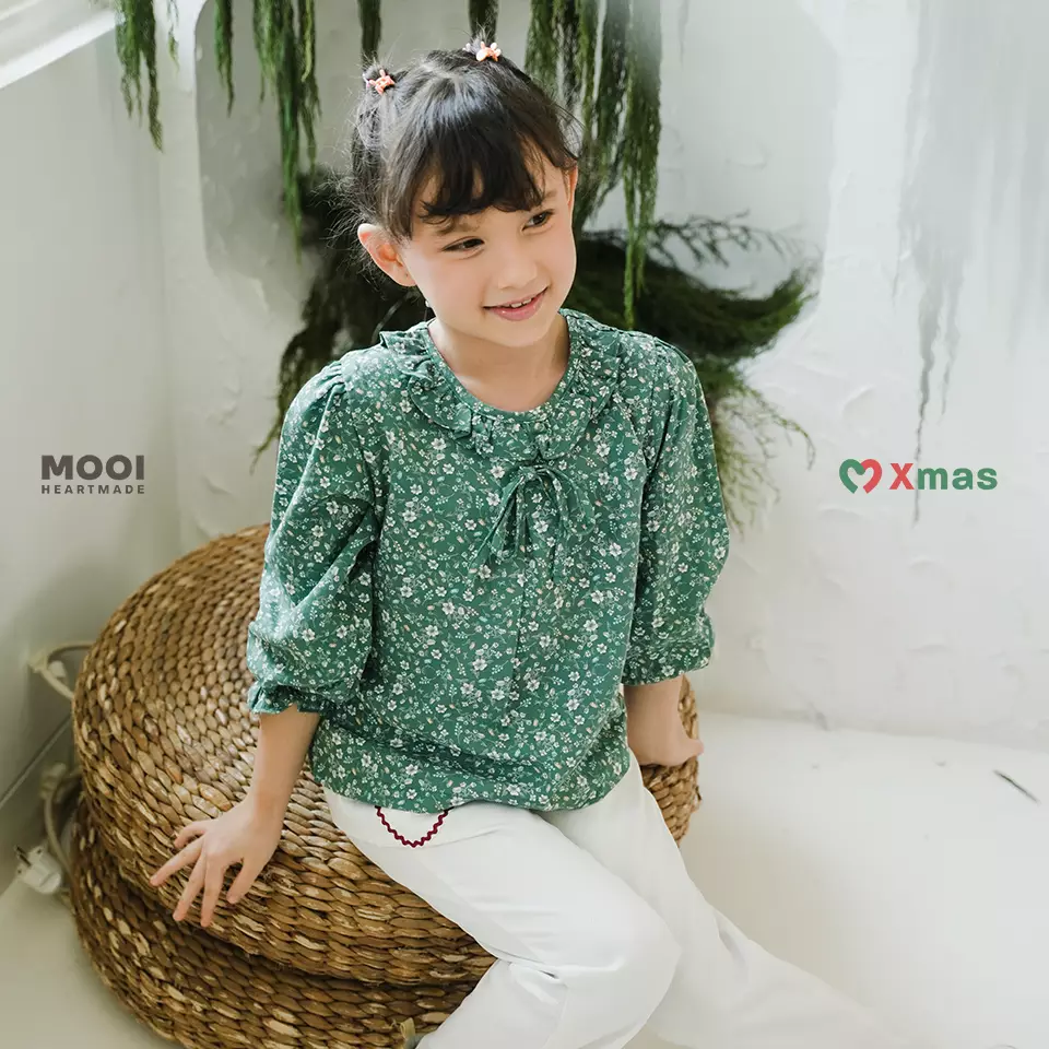 Mooi Atasan Anak Perempuan Millie Ruffle Top - Ivory