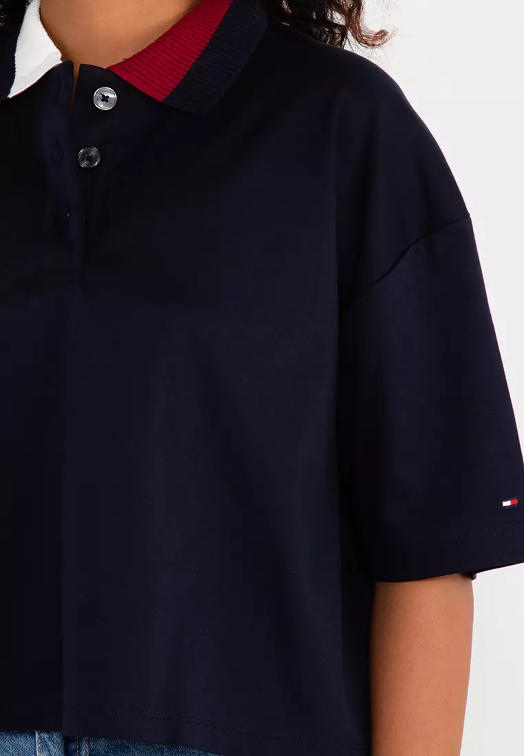 tommy hilfiger polo crop top