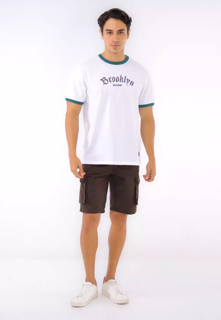 Round Neck Streaky Short Sleeves