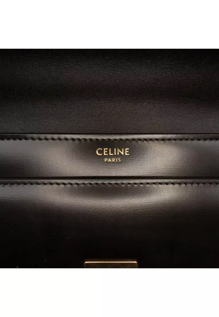 Pre-Loved Celine Shiny Calfskin Triomphe Chain Shoulder Bag