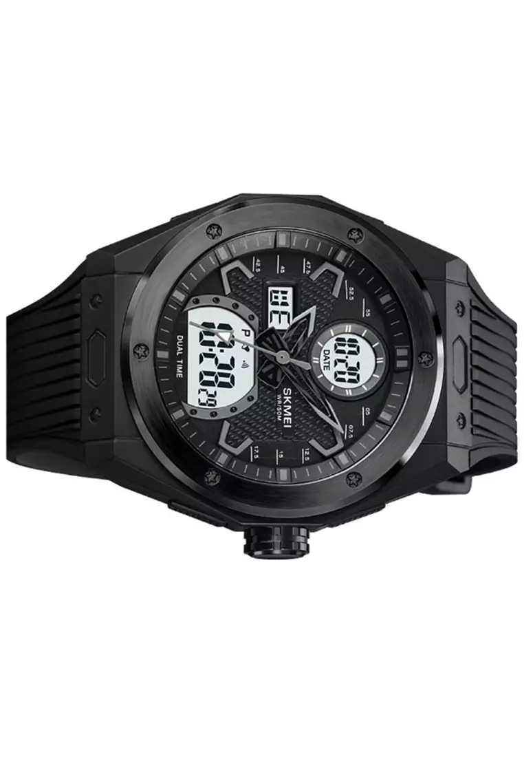 Jam Tangan Analog Digital Pria Waterproof Many Function Strap Tali Material PU Silicone IR41 ORIGINAL