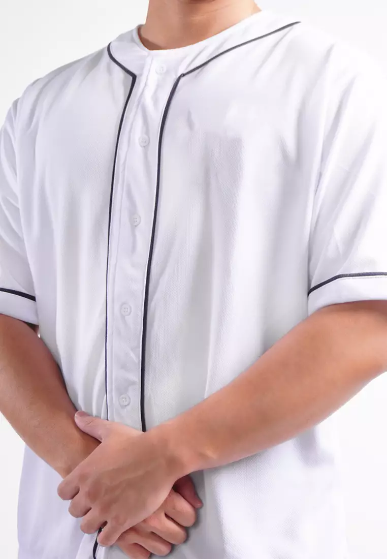 MTO09 Kaos Baseball Polos Putih