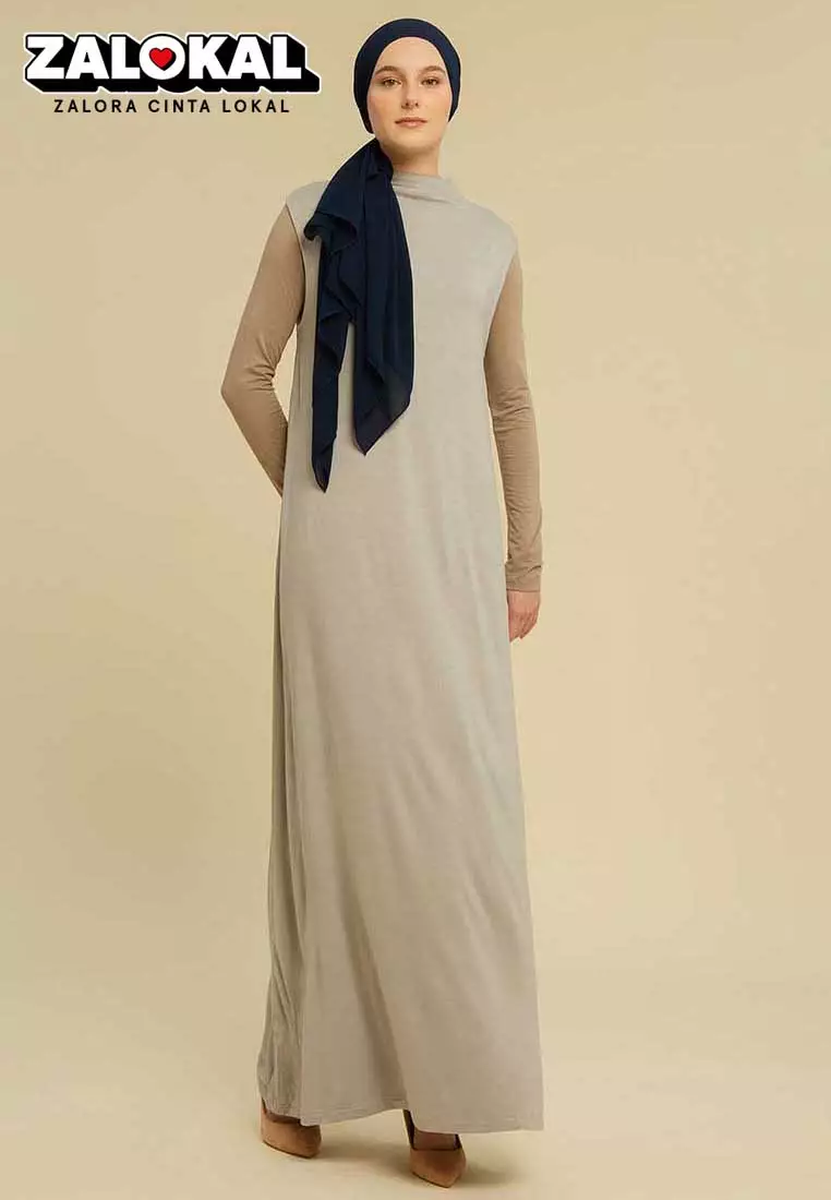 Inner Dress Tanpa Lengan Grey