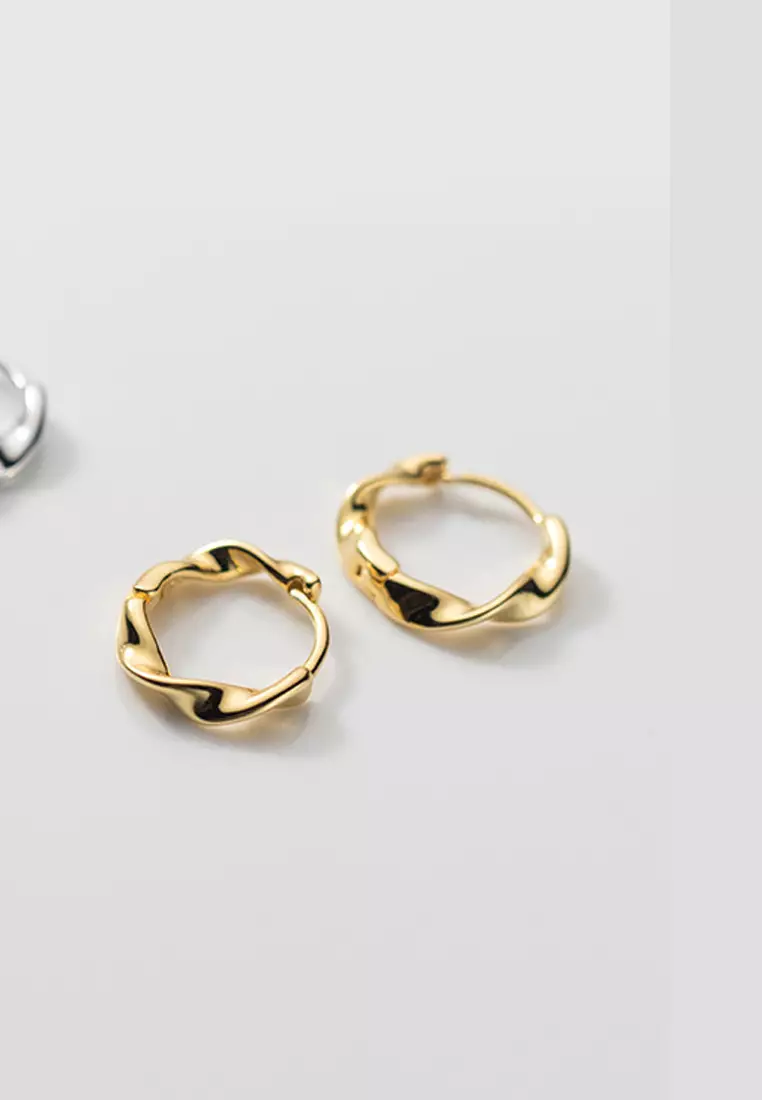 Gold and silver discount twist hoop earrings