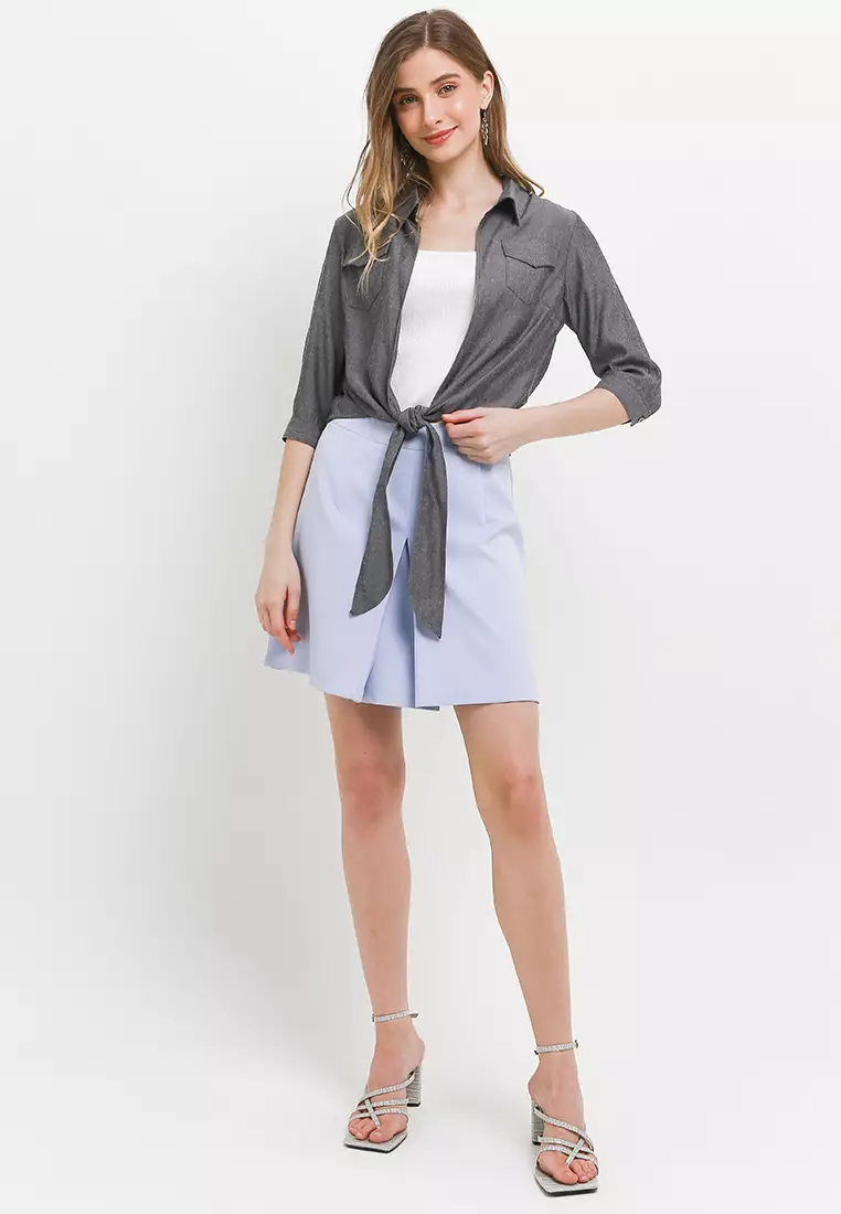 Front-Tie Casual Shirt