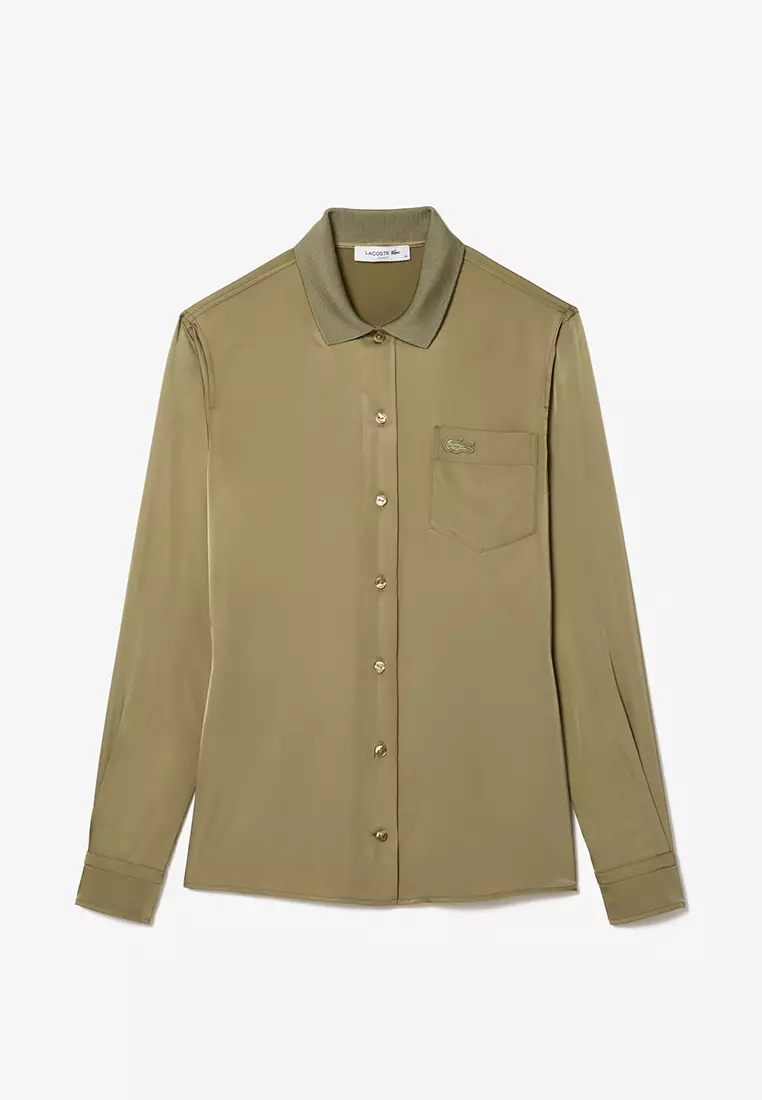 Fluid Ribbed Collar Shirt
