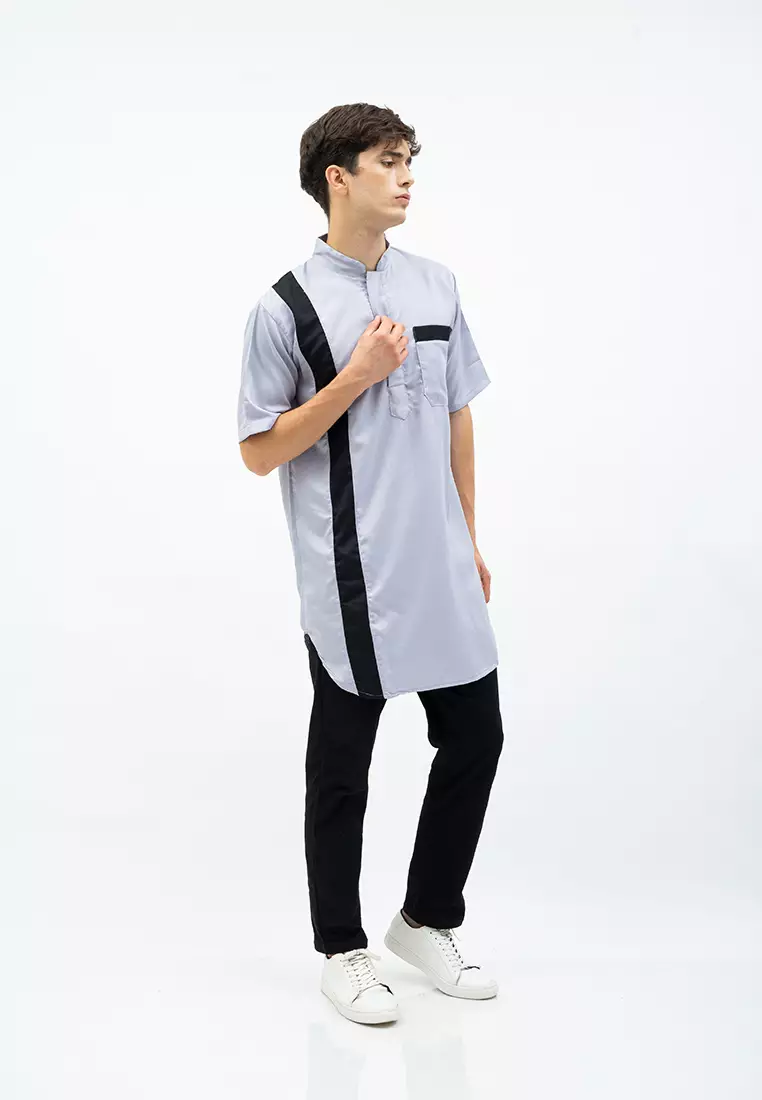 baju Koko Kurta pakistan lengan pendek muslim gamis pria houseofcuff C - ABU MUDA