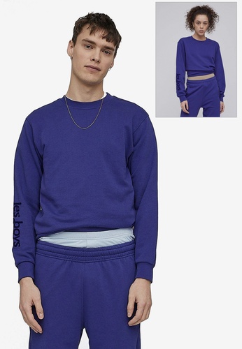 Les Girls Les Boys blue Loopback Sweats Loopback Crew Neck Sweatshirt 75D03AA1D485A4GS_1