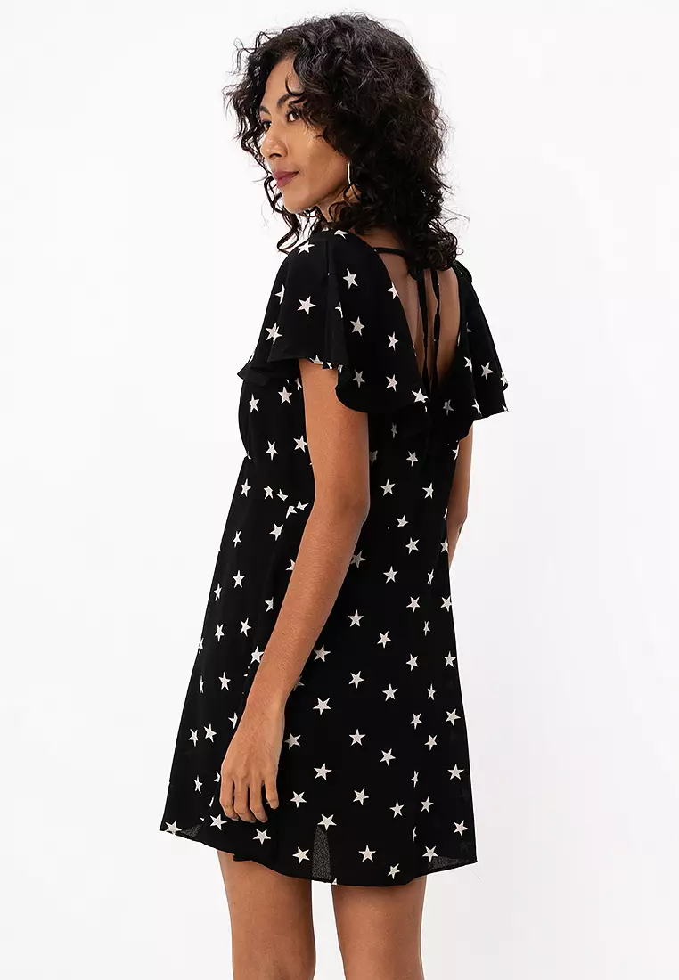 Petite Flutter Sleeve Mini Dress