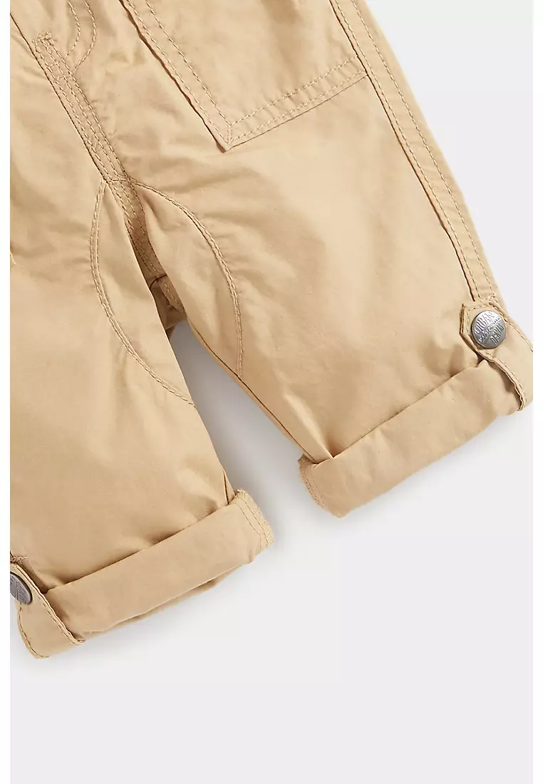 Tan Poplin Roll-Up Trousers