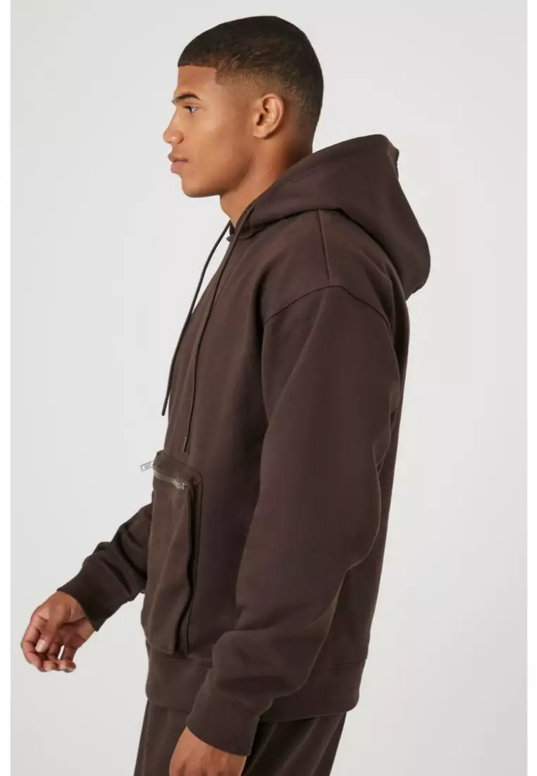 Buy FOREVER 21 Zip Pocket Fleece Hoodie 2024 Online ZALORA