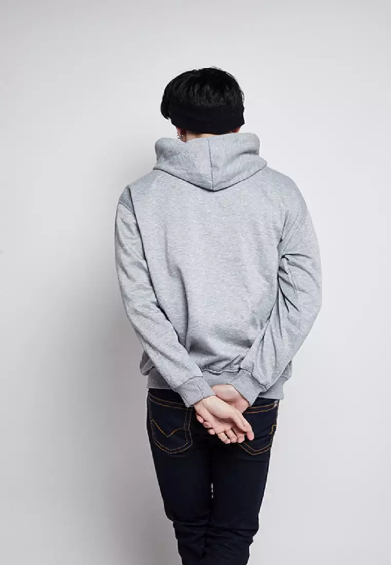 Jaket Polos Jumper Hoodie Sweater Warna Abu muda