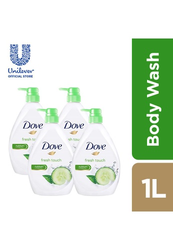 Buy Dove Dove Go Fresh Cucumber Green Tea Refreshing Body Wash 1l X4 Online On Zalora Singapore