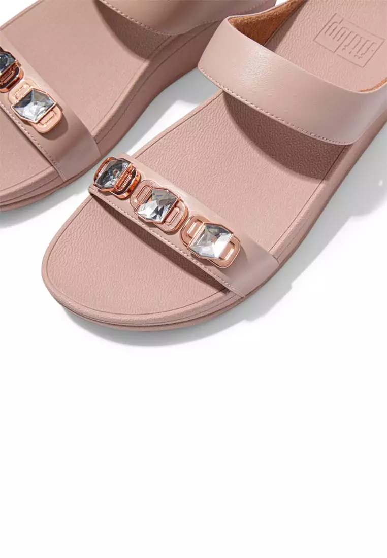 FitFlop FINO Crystal Lock Slides - Beige (DA7-137)