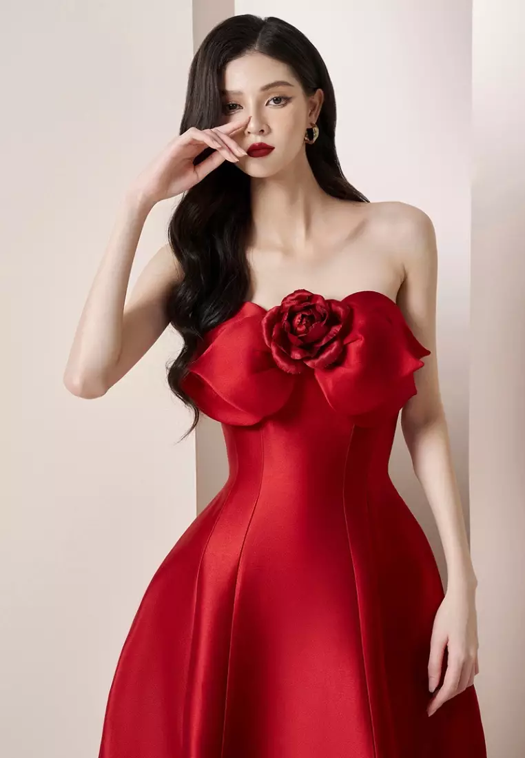 New French-style strapless dress CA25120316RD