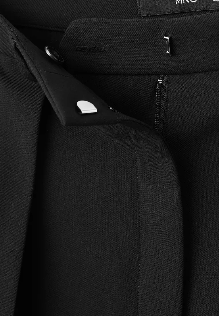 Wide-Leg High-Rise Pleated Trousers