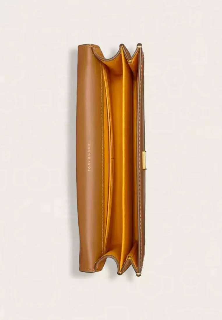 Tory Burch T Monogram Leather Mini Shoulder Bag Moose