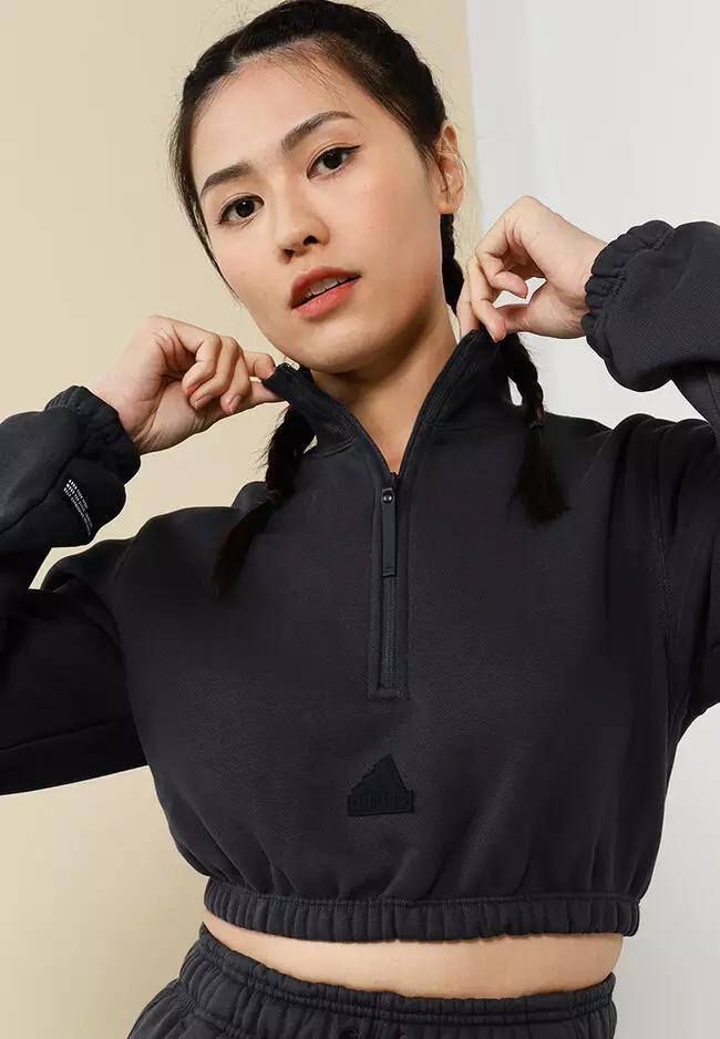 Buy ADIDAS cropped half zip sweatshirt 2024 Online ZALORA Singapore