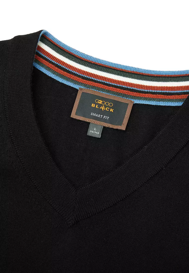 外搭V領精細純羊毛冷衫