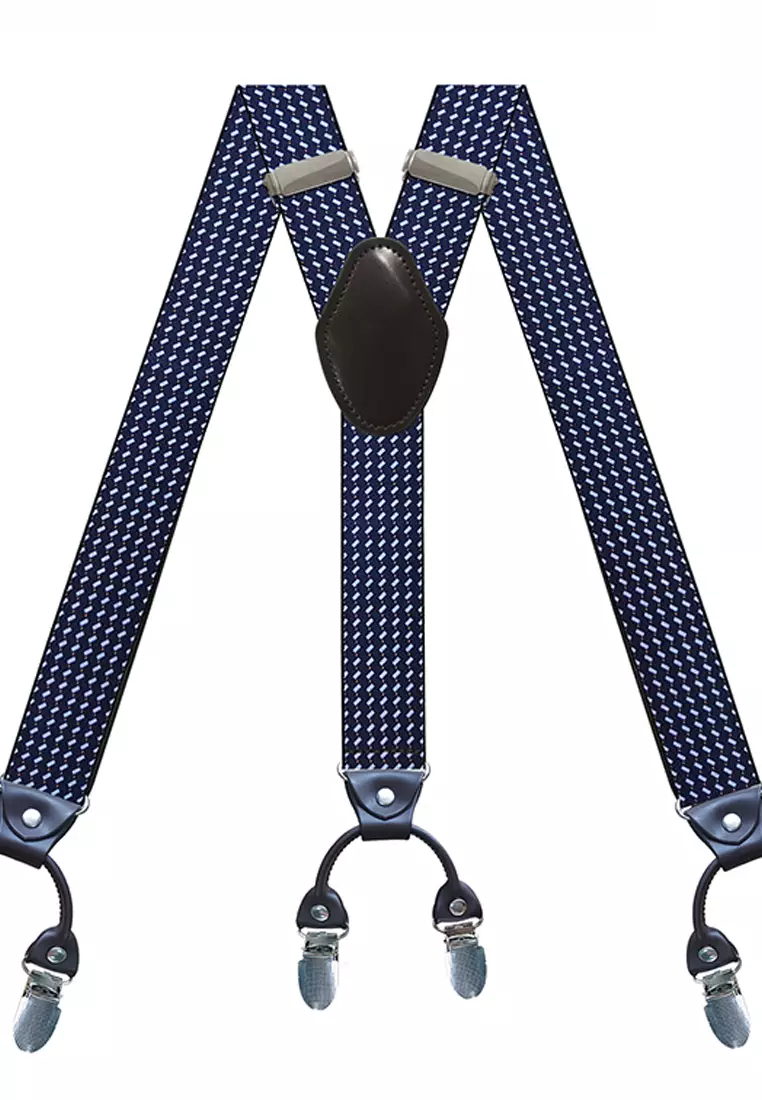 Men's Adjustable Elastic 6 Clips Suspenders