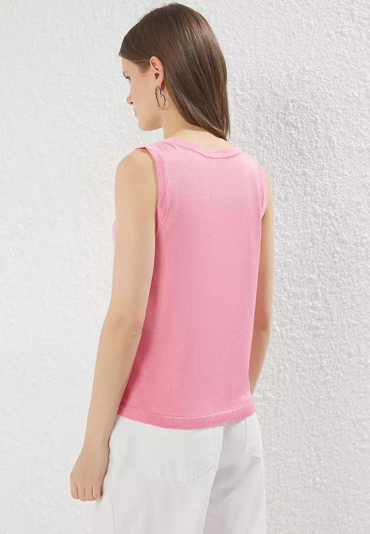 Pink Pool Collar Basic Thin Blouse Twoss25Bz00345
