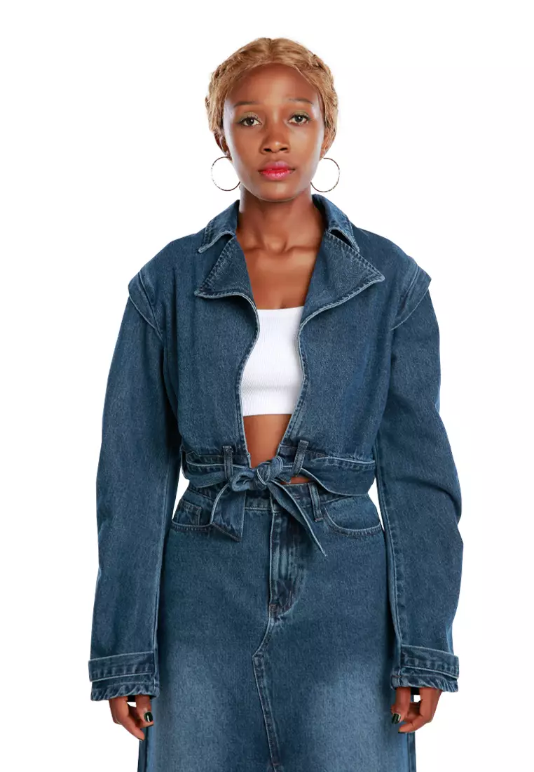 Denim robe jacket best sale