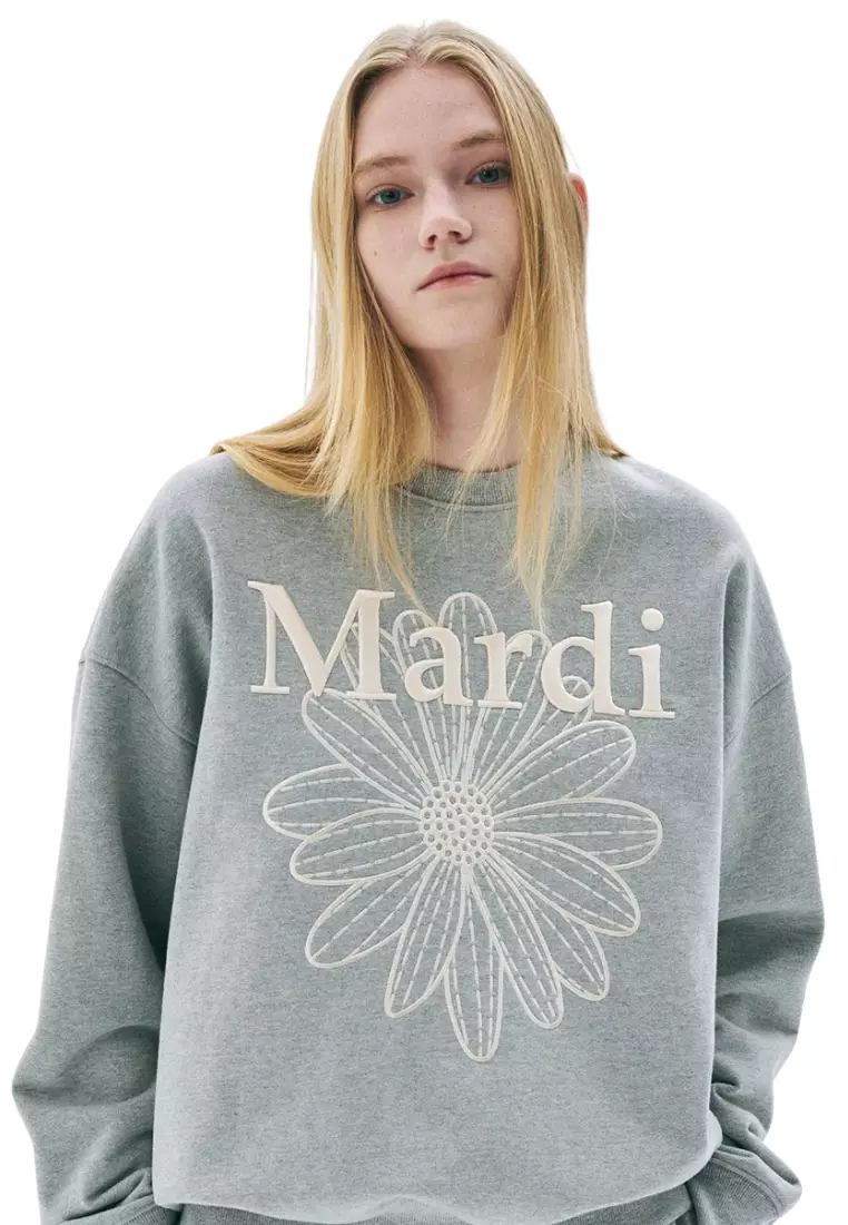 Sweatshirt Flowermardi Needlework - Grey Cream